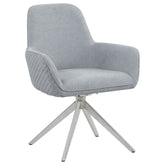 Best Furniture Outlet - Coaster - Abby Fabric Upholstered Swivel Dining Arm Chair Light Grey - 110322